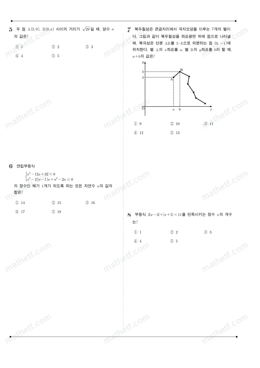 보성고등학교 2022년 1학년 1학기 기말고사 수학(상) 수학 기출문제 미리보기 2페이지