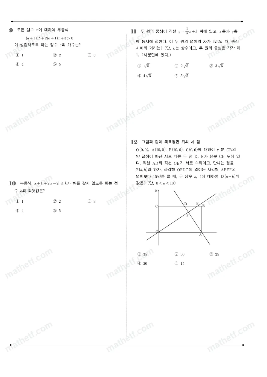 분당고등학교 2022년 1학년 1학기 기말고사 수학(상) 수학 기출문제 미리보기 3페이지
