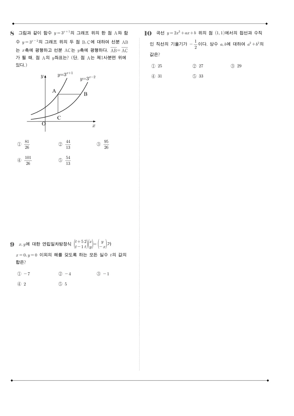 2014 고3 7월 전국연합 수학 A형 수학 기출문제 미리보기 3페이지