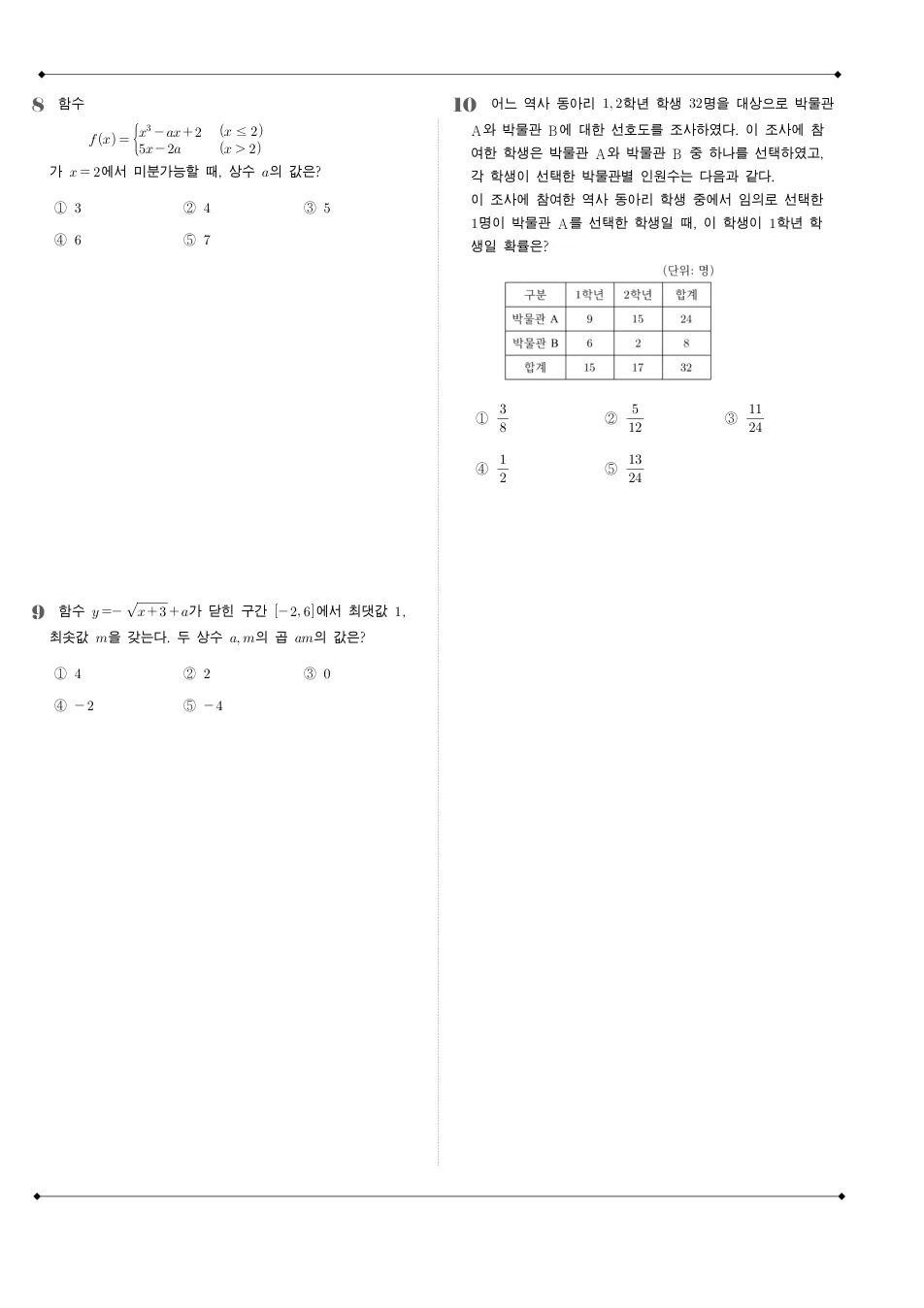 2018 고3 7월 전국연합 수학 나형 수학 기출문제 미리보기 3페이지