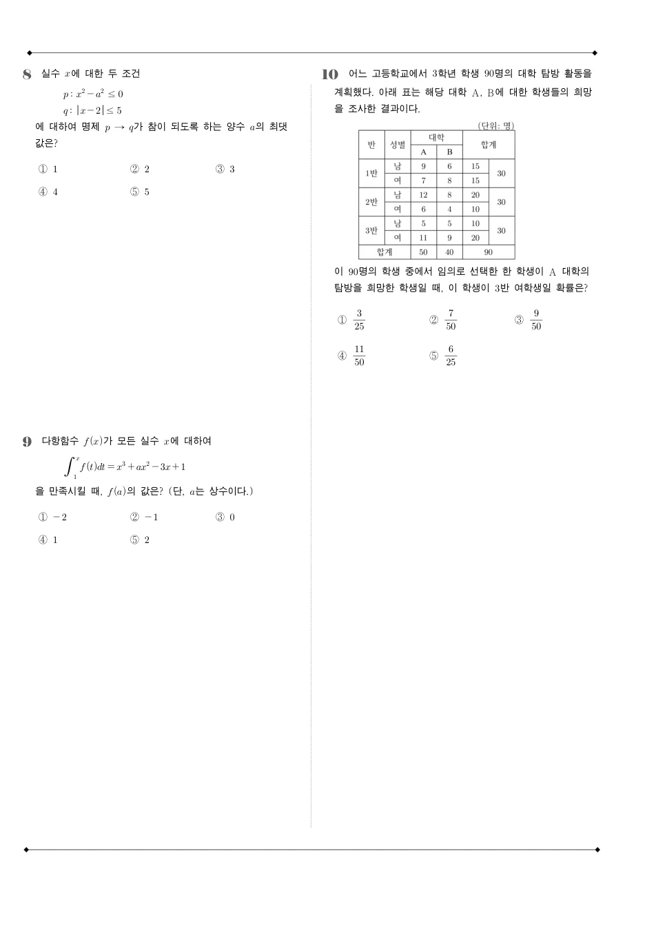 2017 고3 10월 전국연합 수학 나형 수학 기출문제 미리보기 3페이지
