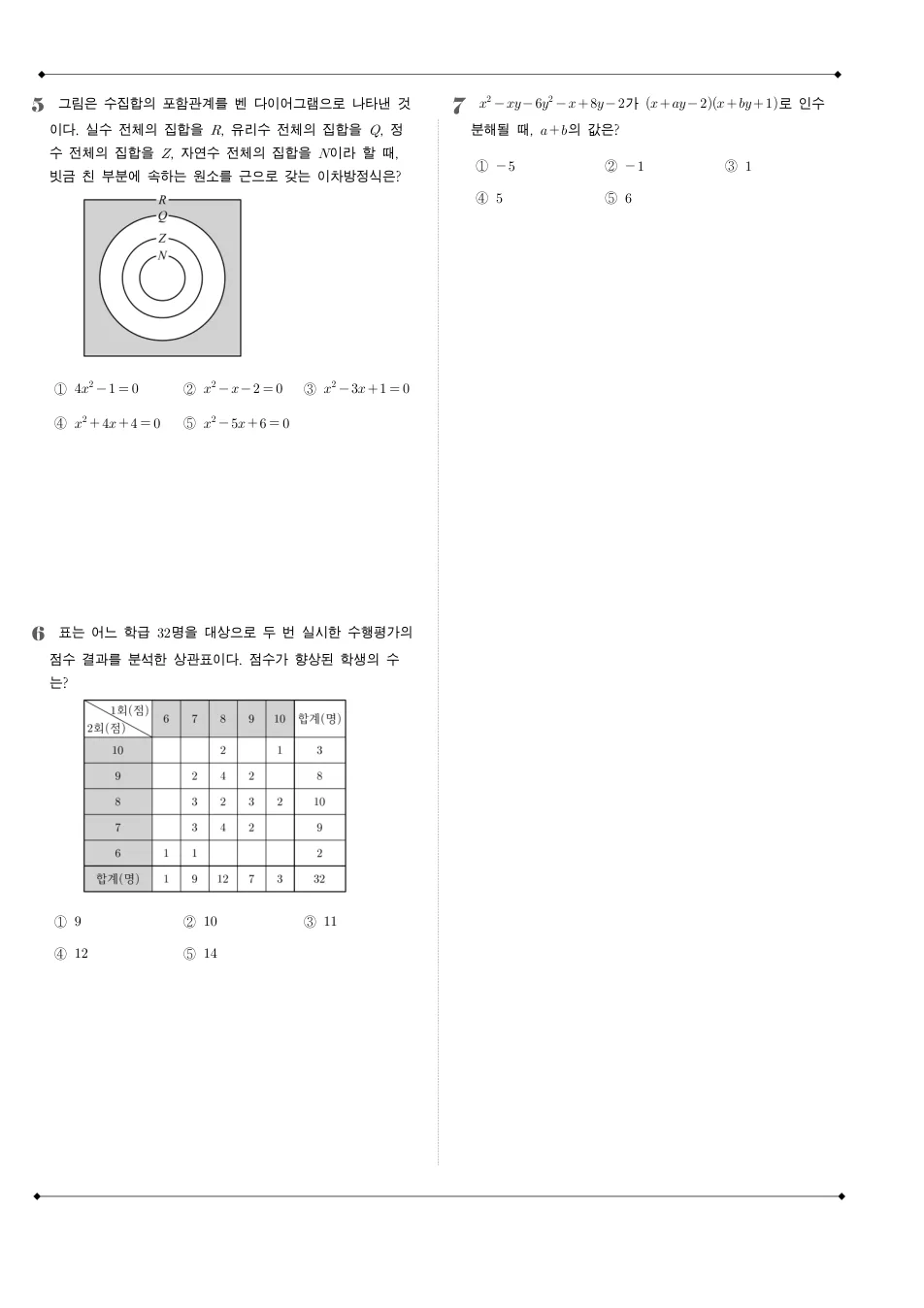 2006 고1 6월 전국연합 수학 수학 기출문제 미리보기 2페이지