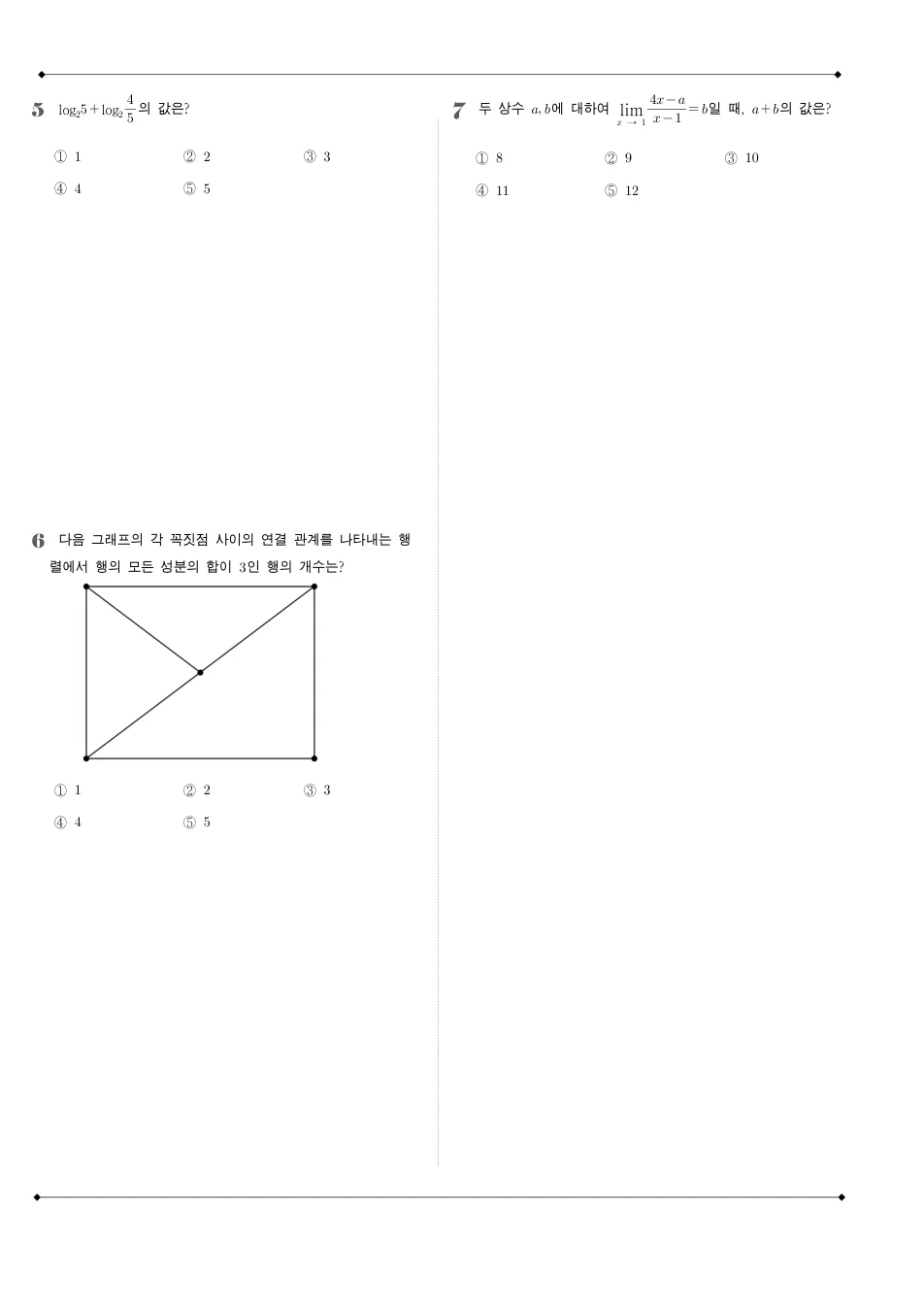 2015 고3 6월 평가원 수학 A형 수학 기출문제 미리보기 2페이지